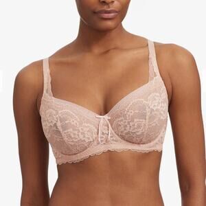 Skarlett Blue Minx Lace "Balconette" Bra, Underwire 34DD NWT Blush Pink Lingerie